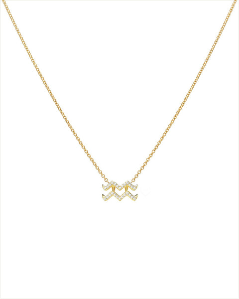 Aquarius Zodiac Starlust Diamond Necklace