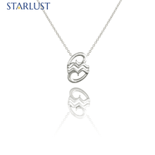 Aquarius and Cancer Necklace White Gold Starlust