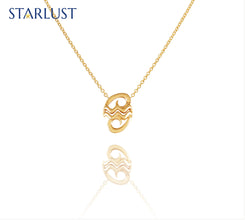 Aquarius and Cancer Compatibility Necklace Sterling Yellow Gold Starlust 