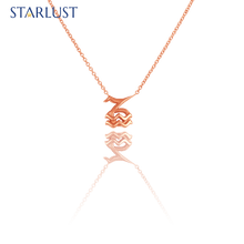 Custom 14k rose gold Aquarius and Capricorn Necklace Starlust