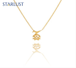 Aquarius and Capricorn Necklace Yellow Gold Starlust