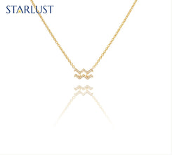 Aquarius Diamond Necklace Yellow Gold Starlust 