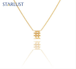 Aquarius and Gemini Compatibility Necklace Yellow Gold Starlust 