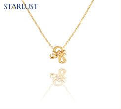Aquarius and Leo Compatibility Necklace Yellow Gold Starlust 