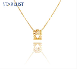 Aquarius and Libra Necklace Yellow Gold Starlust