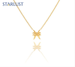 Aquarius and Pisces Compatibility Necklace Yellow Gold Starlust 