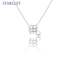 Aquarius and Scorpio Necklace Platinum Starlust