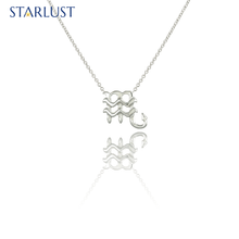 Aquarius and Scorpio Necklace White Gold Starlust