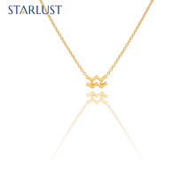 Custom 14k yellow gold Aquarius and pendant Necklace Starlust