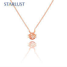 Aquarius and Taurus Necklace Rose Gold Starlust