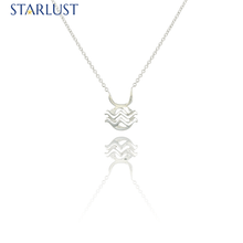 Aquarius and Taurus Necklace White Gold Starlust