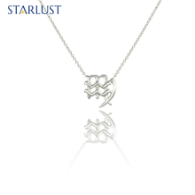 Aquarius and Virgo Necklace White Gold Starlust