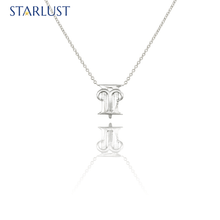 Aries and Gemini Necklace White Gold Starlust