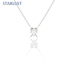 Aries and Pisces Necklace White Gold Starlust