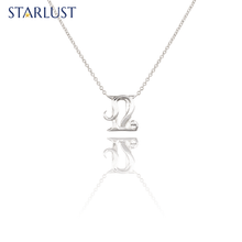Gemini and Leo Necklace White Gold Starlust