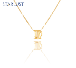 Custom 14k yellow gold Gemini Virgo compatibility pendant Necklace, the perfect gift for astrology lovers.