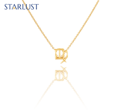 Custom 14k yellow gold Libra Virgo compatibility pendant Necklace, the perfect gift for astrology lovers.
