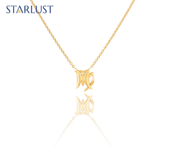 Custom 14k yellow gold Pisces Virgo compatibility pendant Necklace, the perfect gift for astrology lovers