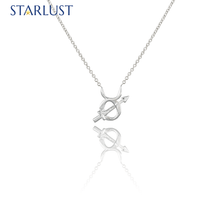 Custom platinum Sagittarius Taurus compatibility pendant Necklace, the perfect gift for astrology lovers