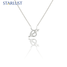 Custom 14k white gold Sagittarius Taurus compatibility pendant Necklace, the perfect gift for astrology lovers
