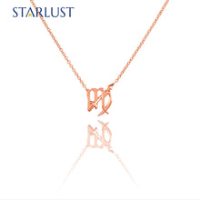 Custom 14k rose gold Sagittarius Virgo compatibility pendant Necklace, the perfect gift for astrology lovers