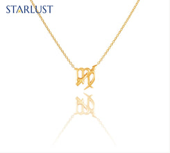 Custom 14k yellow gold Sagittarius Virgo compatibility pendant Necklace, the perfect gift for astrology lovers