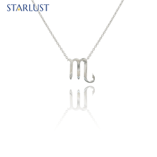 Custom Platinum Scorpio compatibility pendant Necklace, the perfect gift for astrology lovers