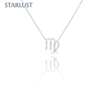 Custom sterling silver Virgo pendant Necklace, the perfect gift for astrology lovers. 