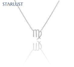 Custom sterling silver Virgo compatibility pendant Necklace, the perfect gift for astrology lovers. 