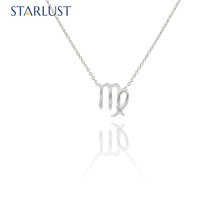 Custom 14k white gold Virgo pendant Necklace, the perfect gift for astrology lovers. 