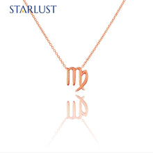 Custom 14k rose gold Virgo pendant Necklace, the perfect gift for astrology lovers. 