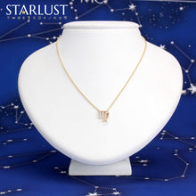 Custom 14K yellow gold Virgo compatibility pendant Necklace, the perfect gift for astrology lovers. 