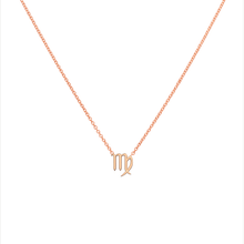 Custom 14k rose gold Virgo pendant Necklace, the perfect gift for astrology lovers. 
