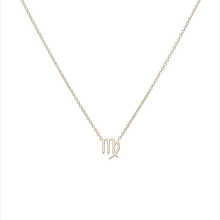 Custom 14k white gold Virgo pendant Necklace, the perfect gift for astrology lovers. 